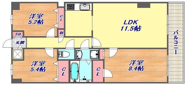 サニープレイス西芦屋2号館の物件間取画像