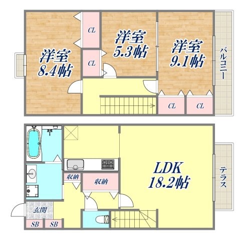 西芦屋ガーデンハウス2番館の物件間取画像