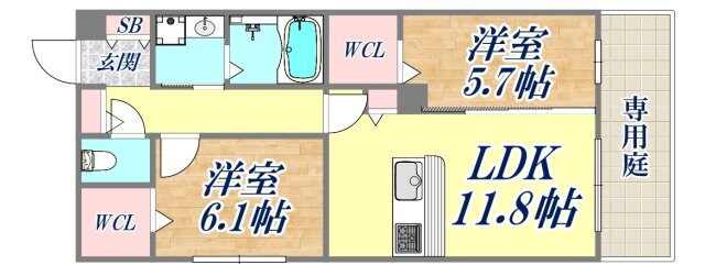 エレナ本山の物件間取画像