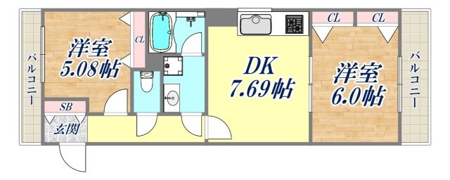 インタルシオ武庫之荘の物件間取画像