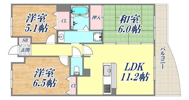 シャトー大原の物件間取画像