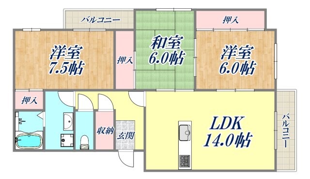 オプティマ三条の物件間取画像