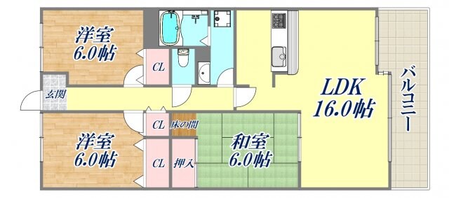 白鷹夙川マンションの物件間取画像