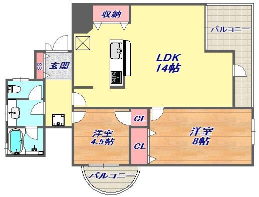 ロイヤル住吉本町の物件間取画像