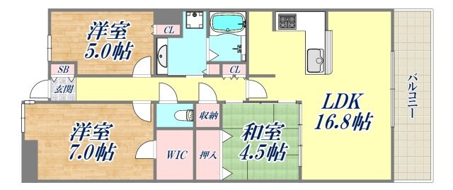 プラウド夙川松下町の物件間取画像