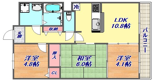 カサグランデ魚崎２の物件間取画像