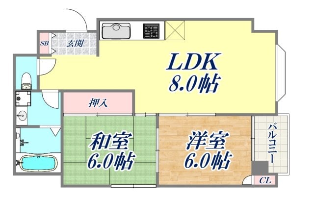 住吉リバーサイドマンションの物件間取画像