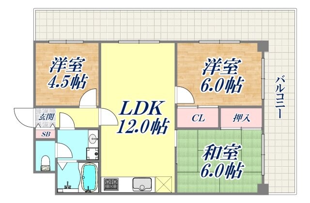 パレルミエール岡本の物件間取画像