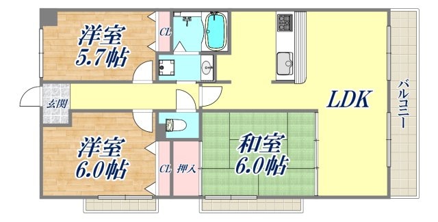 ボヌール宝塚の物件間取画像