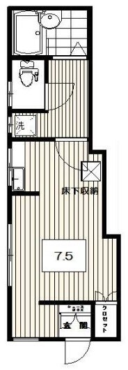 南阿佐ケ谷駅 徒歩3分 1階の物件間取画像