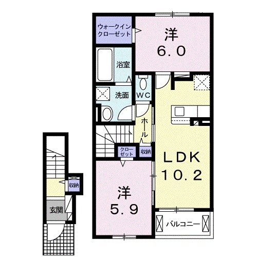 山陽網干駅 徒歩17分 2階の物件間取画像