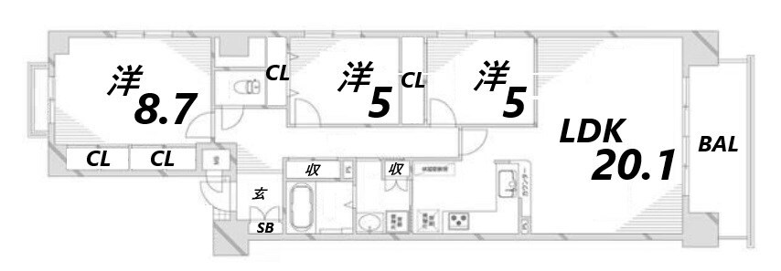 姫路駅 徒歩15分 9階の物件間取画像