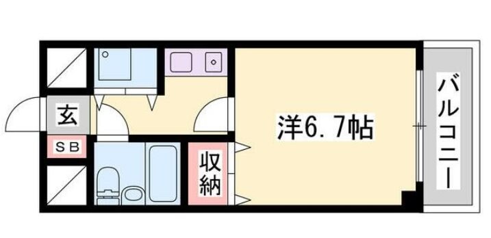 手柄駅 徒歩7分 5階の物件間取画像