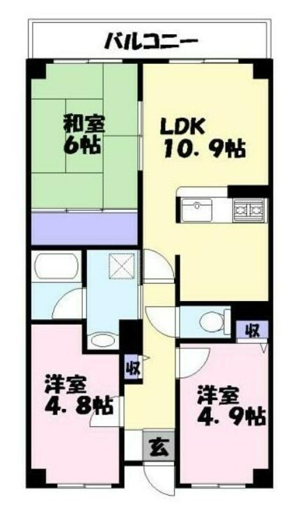 京口駅 徒歩5分 4階の物件間取画像