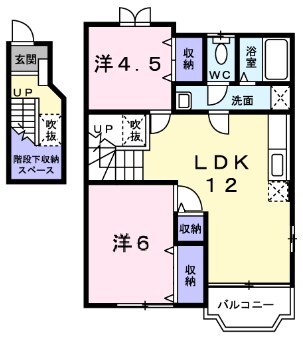 御着駅 徒歩28分 2階の物件間取画像