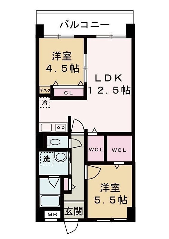 曽根駅 徒歩5分 3階の物件間取画像