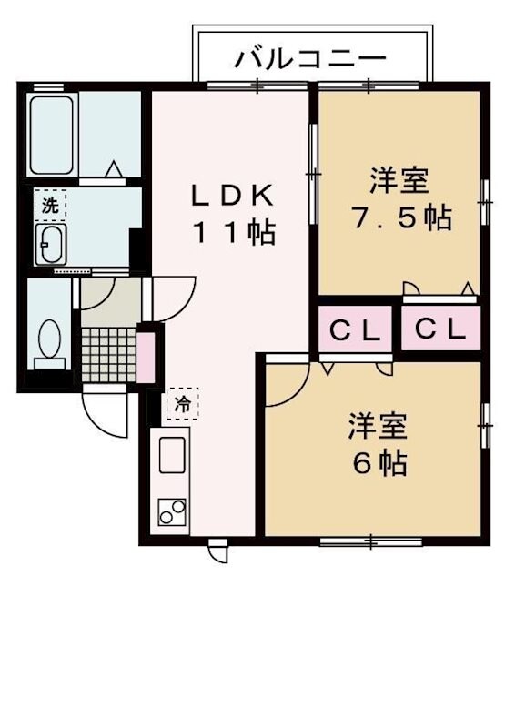 福崎駅 徒歩5分 1階の物件間取画像