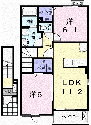 ミルフィーユBの物件間取画像