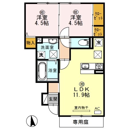 広畑駅 徒歩5分 1階の物件間取画像