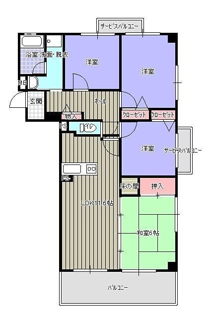 ツインピアの物件間取画像