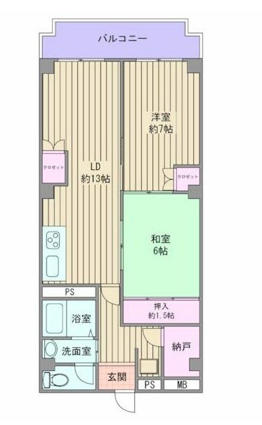 ハイツ柳井の物件間取画像