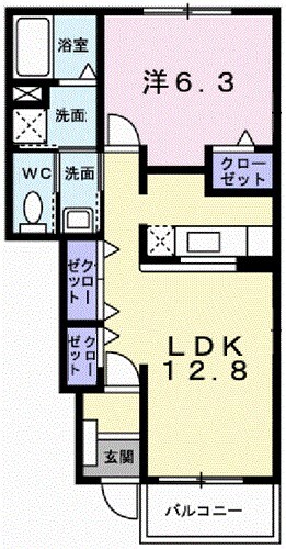 福崎駅 徒歩19分 1階の物件間取画像