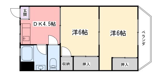 田寺中村コーポの物件間取画像