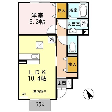 英賀保駅 徒歩15分 1階の物件間取画像