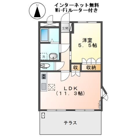 飾磨駅 徒歩15分 1階の物件間取画像