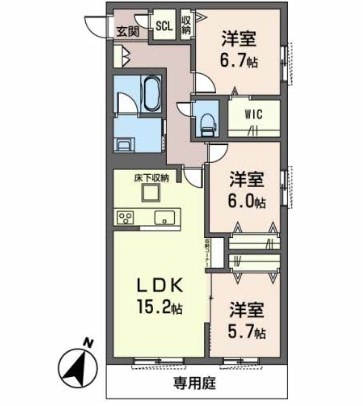 オカバ姫路岡町シャーメゾンの物件間取画像