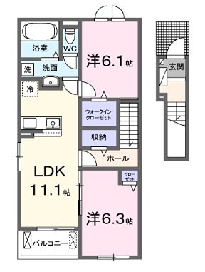 野里駅 徒歩25分 2階の物件間取画像