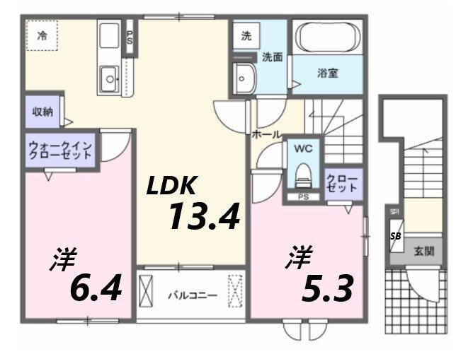 山陽網干駅 徒歩5分 2階の物件間取画像