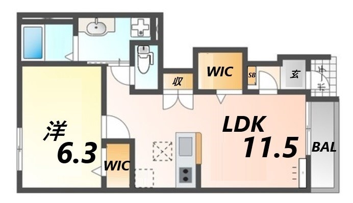 京口駅 徒歩15分 1階の物件間取画像