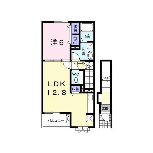 御着駅 徒歩6分 2階の物件間取画像