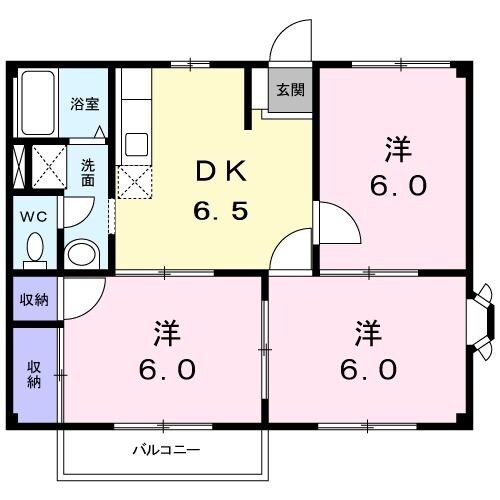 リバティー田寺の物件間取画像