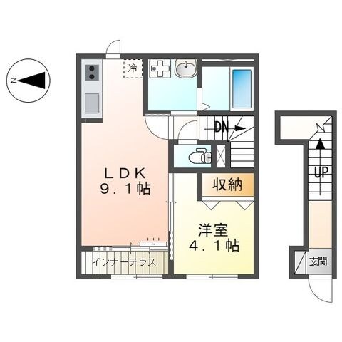 網干駅 徒歩15分 2階の物件間取画像