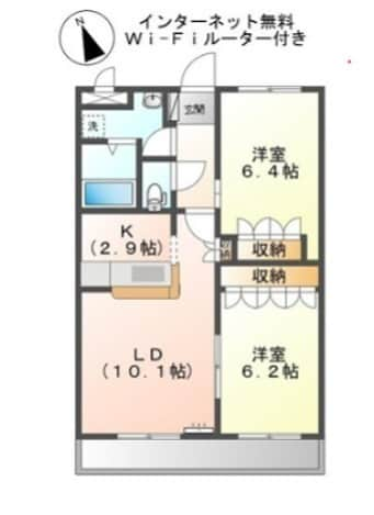 亀山駅 徒歩20分 2階の物件間取画像