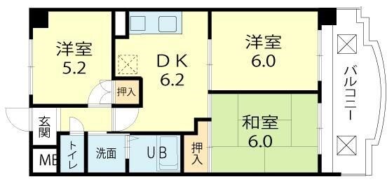 ロイヤルコーポ加古川の物件間取画像