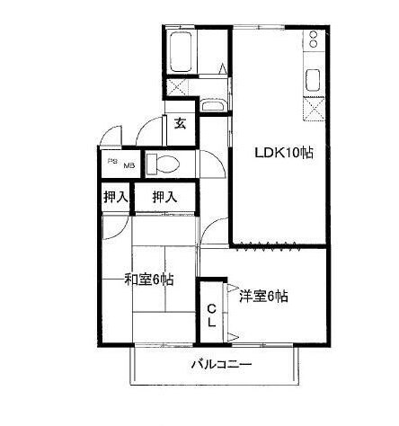 手柄駅 徒歩13分 2階の物件間取画像