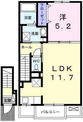 福崎駅 徒歩5分 2階の物件間取画像