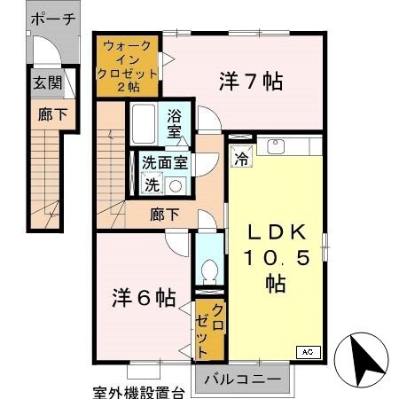 鶴居駅 徒歩5分 2階の物件間取画像