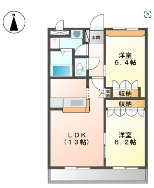 亀山駅 徒歩18分 2階の物件間取画像