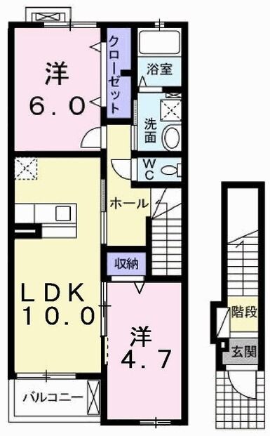 山陽曽根駅 徒歩9分 2階の物件間取画像