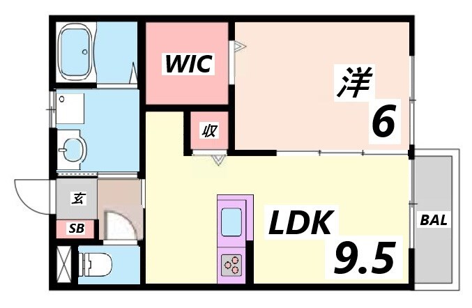 英賀保駅 徒歩5分 2階の物件間取画像