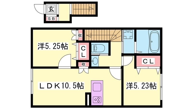 播磨高岡駅 徒歩33分 2階の物件間取画像