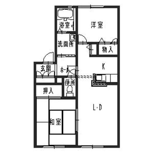 ディアス柿の木B棟の物件間取画像