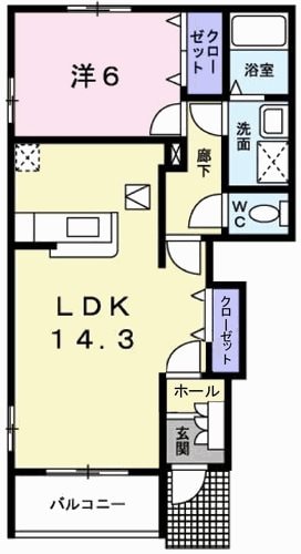 平松駅 徒歩6分 2階の物件間取画像