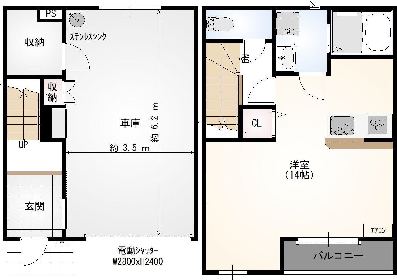 ガレージレガートの物件間取画像