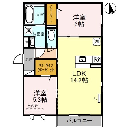 D-room立花の物件間取画像