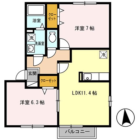 ケイズフレア　Ｎの物件間取画像